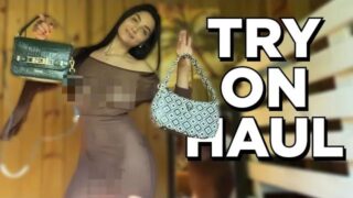 TWO BEAUTIFUL PURSES TO MATCH WITH A LONG BROWN SHEER DRESS | TRY ON HAUL