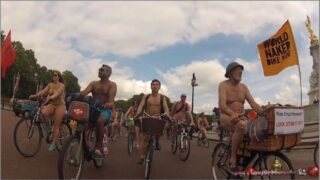 WNBR World Naked Bike Ride London 2015 female ass cyclists at 11:29 to 13:20