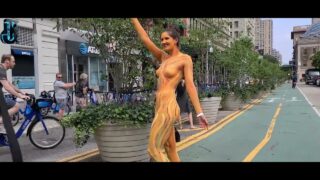 BODY PAINTING NY UNIÓN SQUARE / nude with paint after 0:00