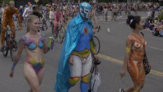 boobs since start & throughout. Fremont Seattle Solstice Parade 2017