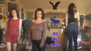 Fiona Clare – BIG Fall Haul! (Try-On) No bra see thru top 5:35, slightly easier to see nips after 6:55