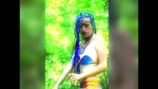 Art Nude Photo Series with Blue Braids