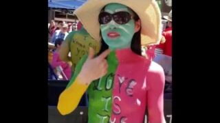 Kog NUDE (Yes evertthing swinging Totally NAKED) American March Against “Divisiveness” Talking Too (12:00 to 28:00)