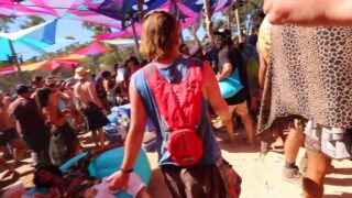 Topless hippie girl from 1:40 to 1:48 in festival