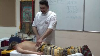 Side tit during massage lesson at 8:10