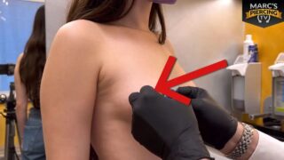 Uncensored nipple piercing, starts at 24 secs in