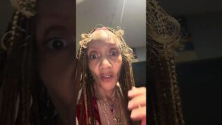 Mature Deborah flashing her bald cunt