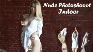 Tasha Super model – Nude Photoshoot Workshop – Indoor naked shooting Brick Backdrop ,Window Light