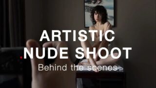 Topless at 0:08 & 1:23 Art NUDE photoshoot Olya. Natural curly model. BTS