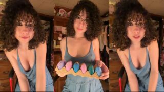 Xd43thkawaii Distracted Egg haul areola slips out at 7:45