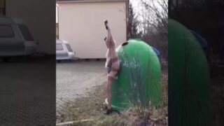 Flexible girl peeing 0:00