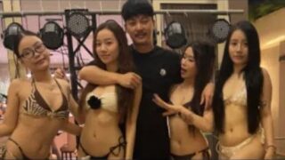 Korean guy having fun with bikini girls at the pool – Part 3